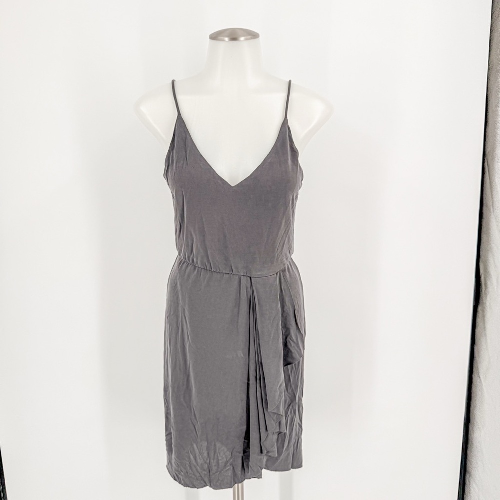 H&M Gray Sleeveless Sundress V-Neck Mini